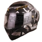 کلاه کاسکت فک متحرک QIKE مدل MATT GRAY SILVER BLACK