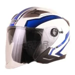 کلاه کاسکت بدون فک IBK مدل K708 WHITE BLUE
