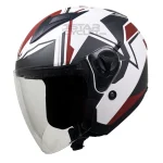 کلاه کاسکت بدون فک FLASH مدل 868 MATT BLACK RED WHITE