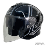 کلاه کاسکت بدون فک SOMAN مدل SM523 THUNDER BLACK SILVER