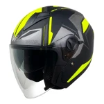 کلاه کاسکت بدون فک FLASH مدل 868 MATT BLACK NEON YELLOW