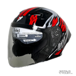 کلاه کاسکت بدون فک steelbird مدل black red gray