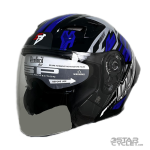 کلاه کاسکت بدون فک steelbird مدل black blue gray