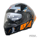 کلاه کاسکت فک متحرک steelbird مدل sba20 ORANGE BLACK GRAY