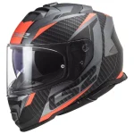 کلاه کاسکت فک ثابت LS2 مدل STORM BLACK-ORANGE