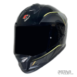 کلاه کاسکت فک ثابت STEELBIRD مدل SBH57 FIGHTER GLOSSY BLACK NEON