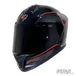 کلاه کاسکت فک ثابت STEELBIRD مدل SBH57 FIGHTER GLOSSY BLACK RED