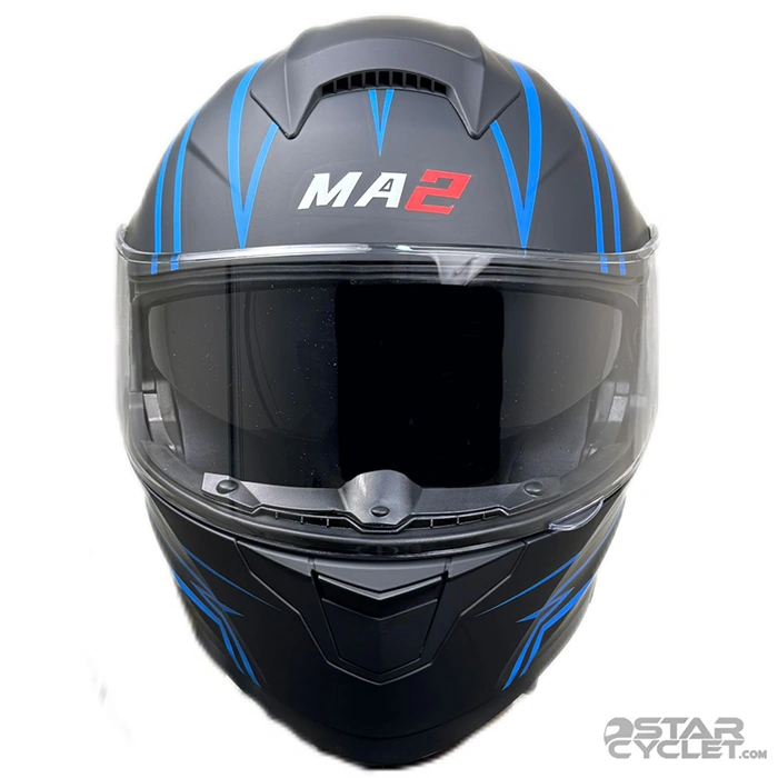 عکس کلاه کاسکت فک متحرک MA2 مدل 965 GRAPHIC MATT BLUE