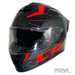 کلاه کاسکت فک ثابت RAPIDO مدل 101SV CARBON GLOSSY RED