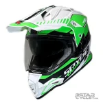 کلاه کاسکت اندروی RAPIDO مدل 632 WHITE BLACK GREEN