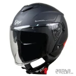 کلاه کاسکت بدون فک FLASH مدل 852MATT BLACK GRAY 35#G