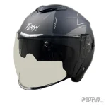 کلاه کاسکت بدون فک FLASH مدل 852 MATT BLACK GRAY 46#A