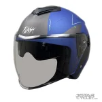 کلاه کاسکت بدون فک FLASH مدل 852 MATT BLUE NEON GREEN 46#C