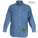 پیراهن کتان موتورسواری HEMA مدل BLUE KAWSAKI