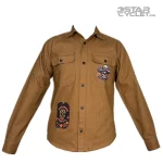 پیراهن کتان موتورسواری PIAZA مدل BROWN HARLEY DAVIDSON