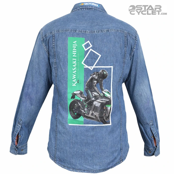 خرید پیراهن جین موتورسواری ESPRIT مدل BLUE KAWASAKI NINJA