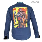 خریدپیراهن کتان موتورسواری CEDAR WOOD مدل DARK BLUE SUZUKI