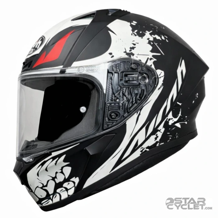 خریدکلاه کاسکت فک ثابت AIROH مدل VALOR MATT BLACK WHITE VENOM