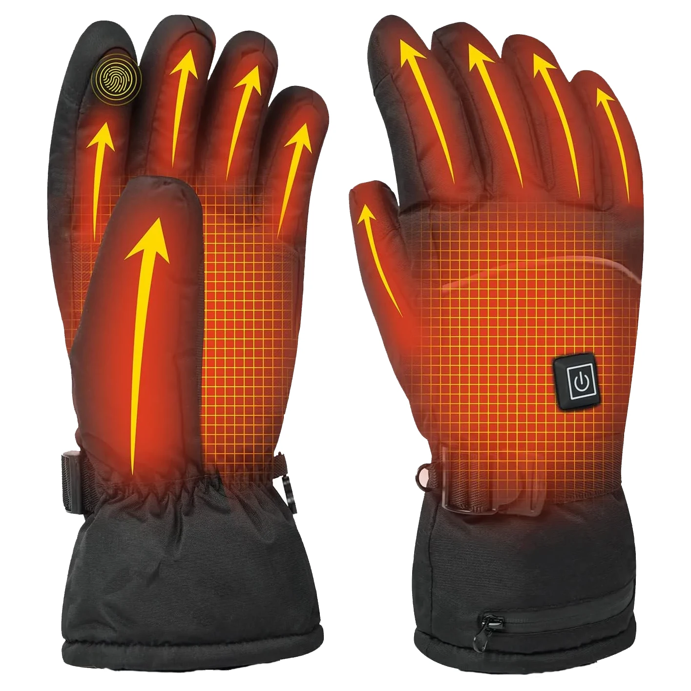 خرید دستکش زمستانی هیتردار موتورسواری مدل BLACK