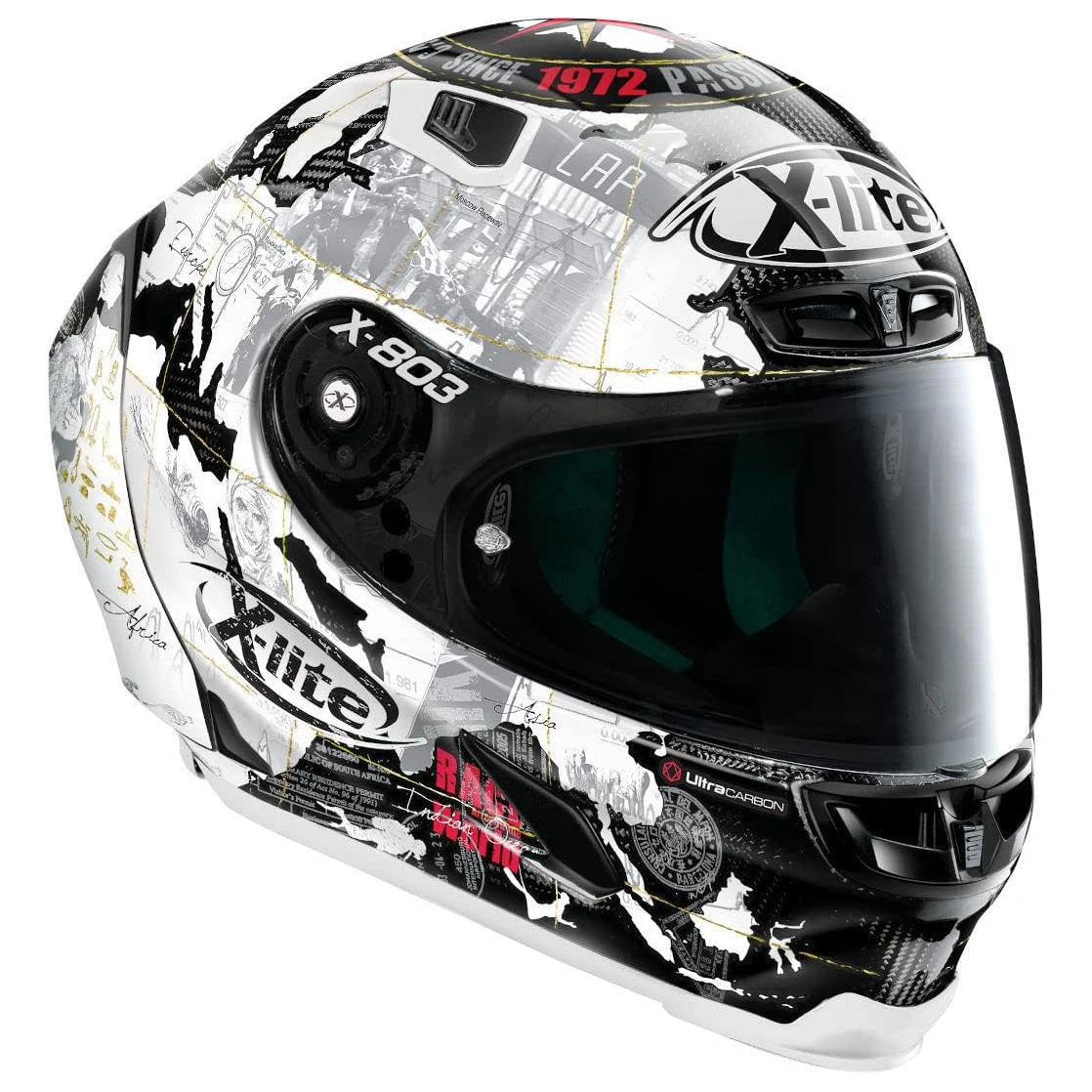 خرید کلاه کاسکت X-lite مدل X803RS طرح کره زمین با بهترین قیمت